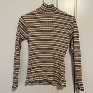 70s Vibe Striped Turtleneck